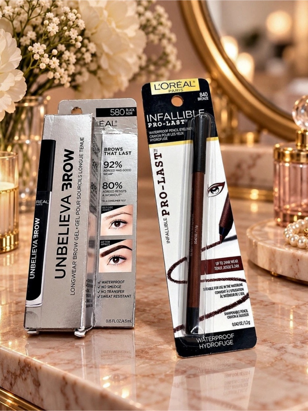 L'Oréal Paris UnbelievaBrow Longwear Brow Gel and Infallible Pro-Last Waterproof